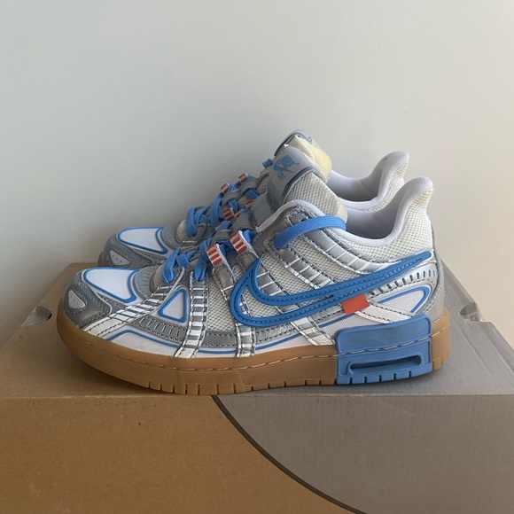 RARE Nike Air Rubber Dunk Off-White UNC University Blue Sneakers- SZ 4.5 M - 6 W - Picture 6 of 15